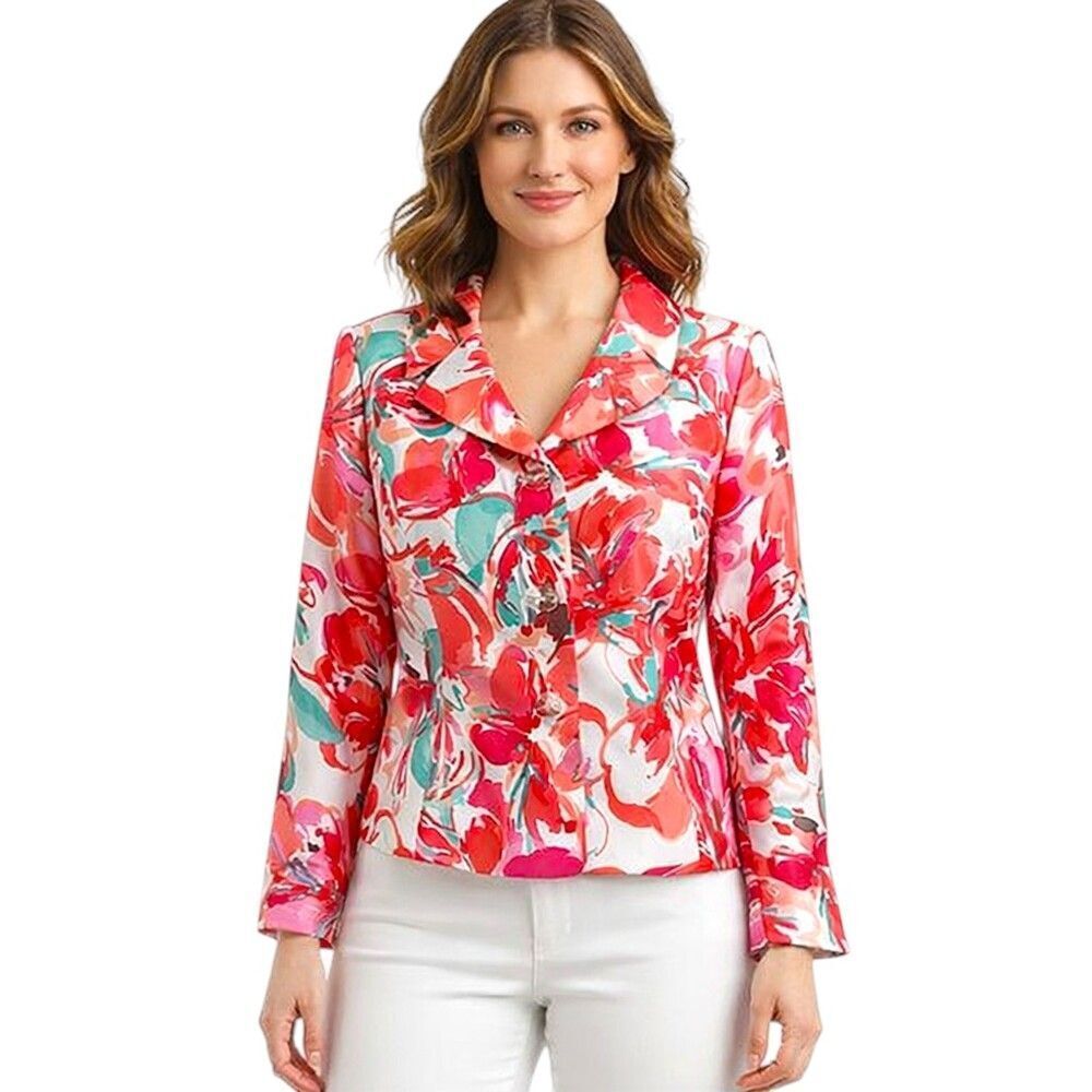 Le Suit Blazer Jacket Size 10P Like New Spring Summer